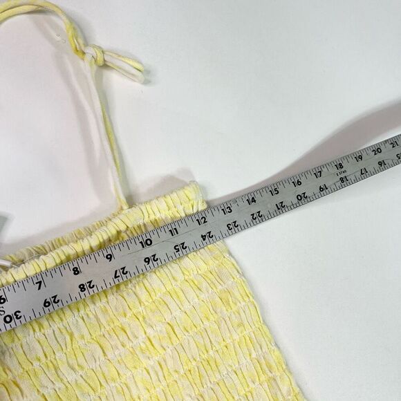 Summery Celine String Top Womens Medium Yellow Stiles Smocked String Straps NEW - Picture 4 of 12